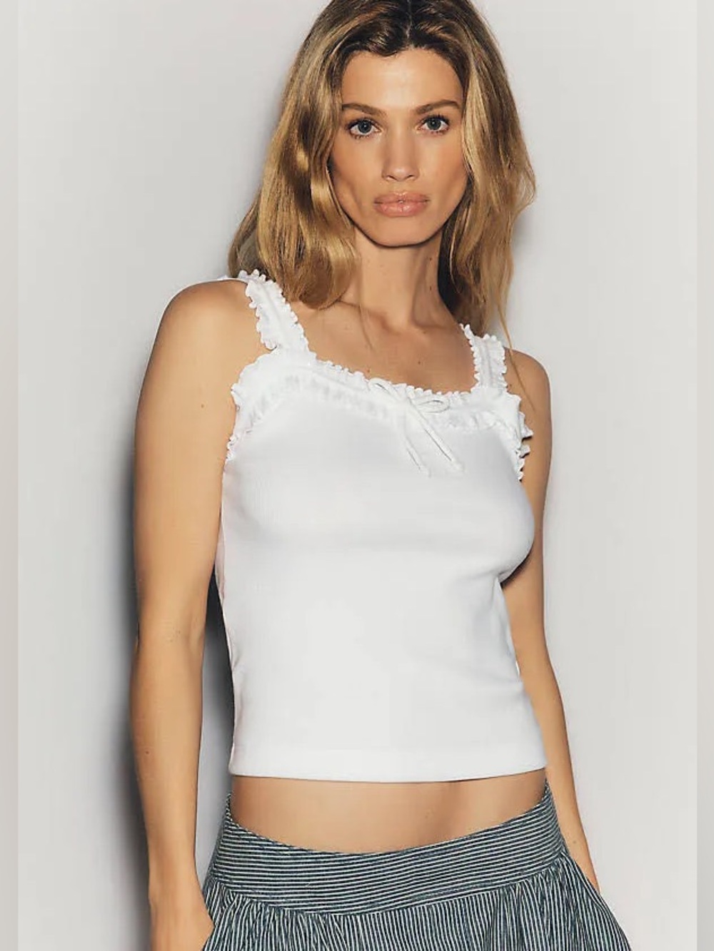 Maeve Dorrie Ruffled Cami - White